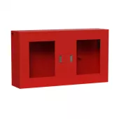 Щит пожарный металлический закрытый (2 двери оргстекло)